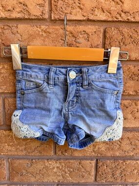 4/$25 • Justice Lace Trim Denim Shorts